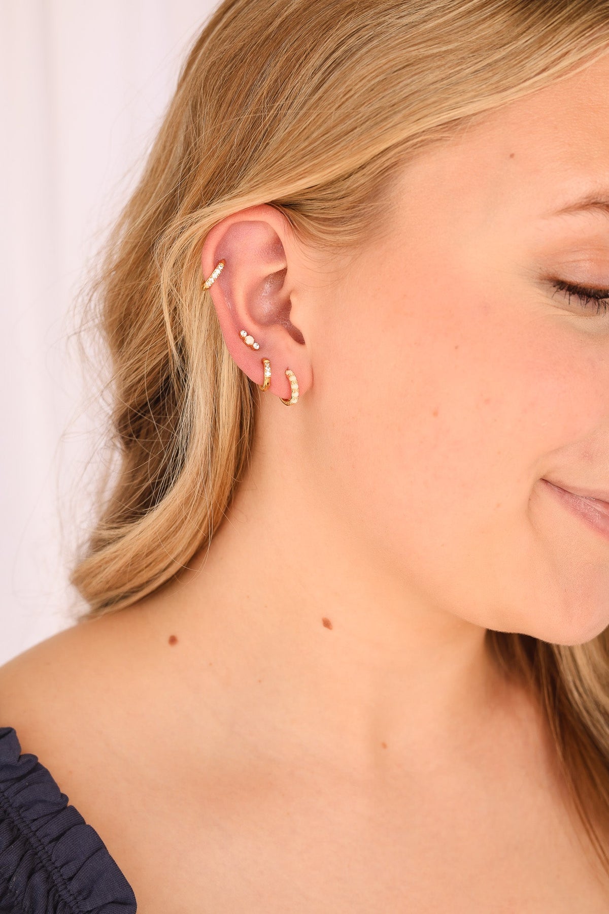 Micro Opal Hoop by Rose & Clay