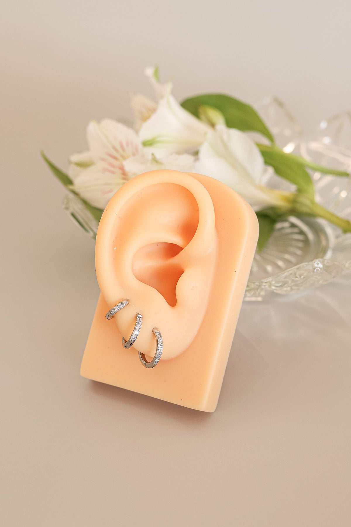 Micro Crystal Hoop by Rose & Clay