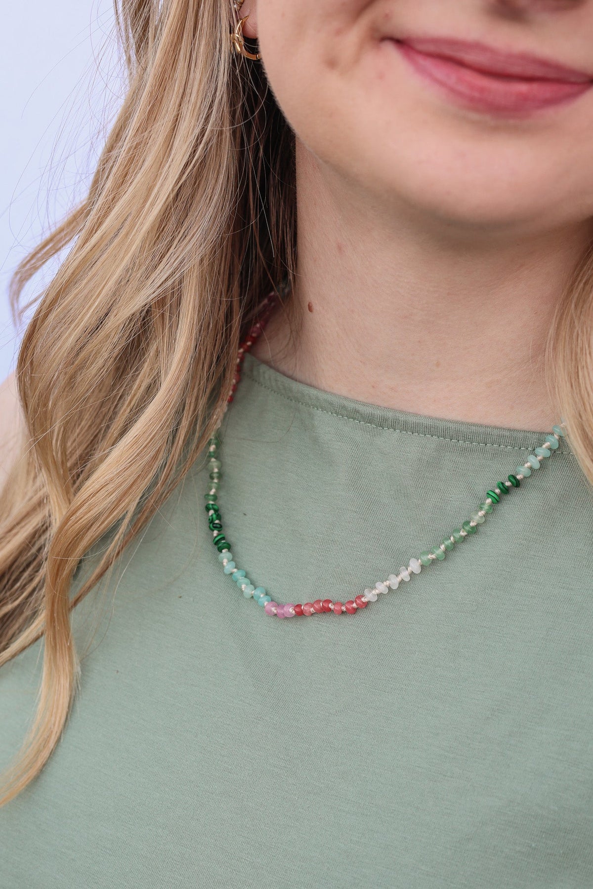 Watermelon Sugar Beaded Necklace by Rose & Clay