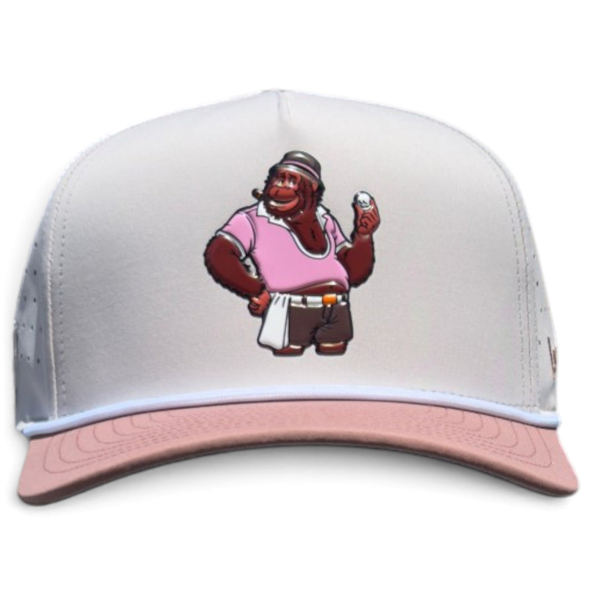 Orangutan Golf Hat | Snapback Cap | Built-in Magnetic Ball Marker Holder + Marker Included | Adjustable Ape Tan by Logie Joe's Golf