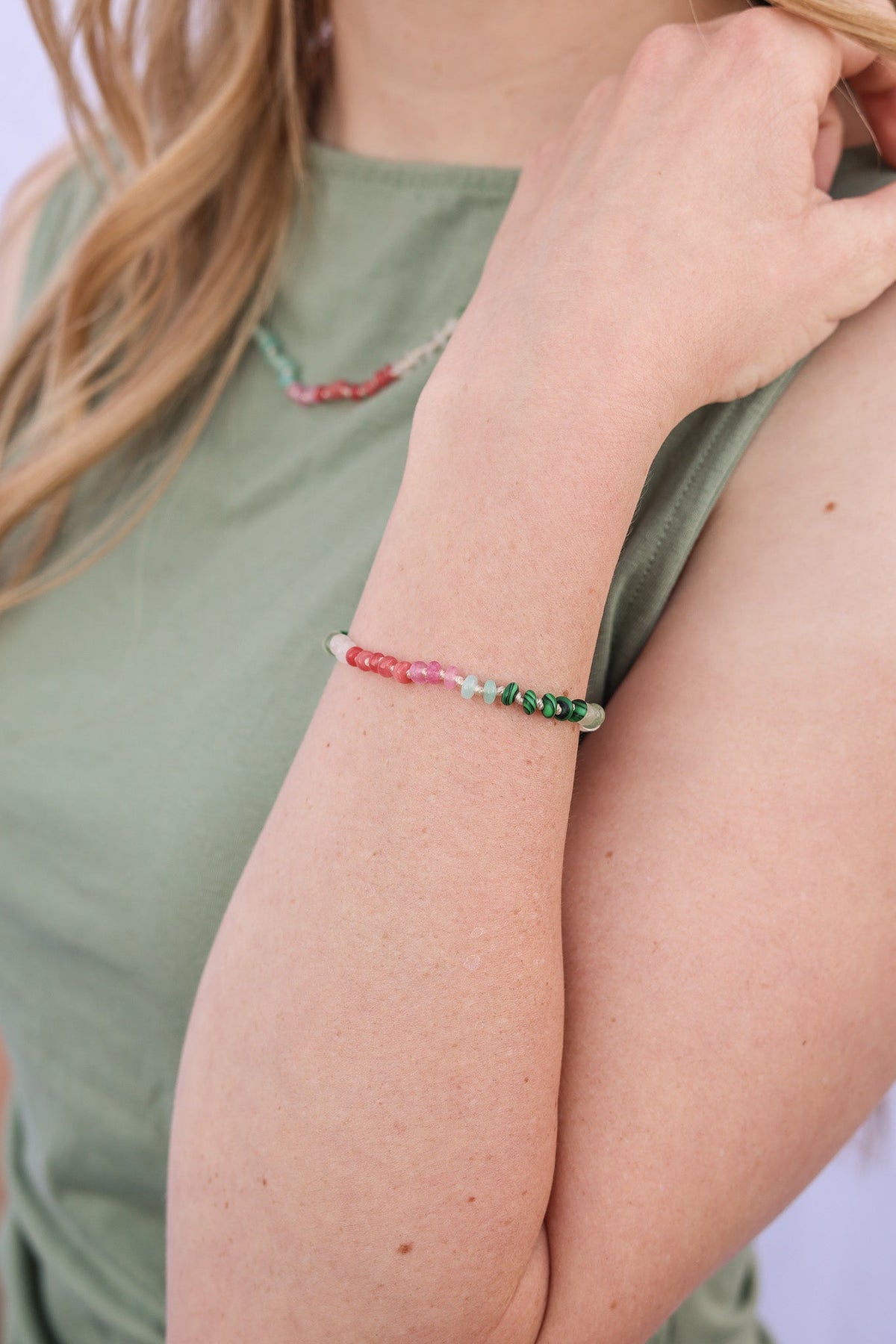 Watermelon Sugar Beaded Bracelet by Rose & Clay
