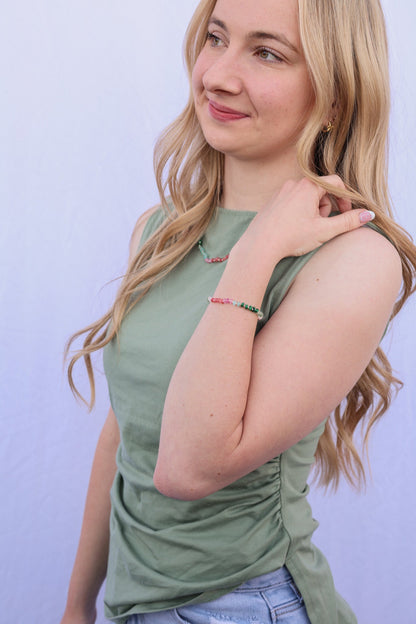 Watermelon Sugar Beaded Bracelet by Rose & Clay