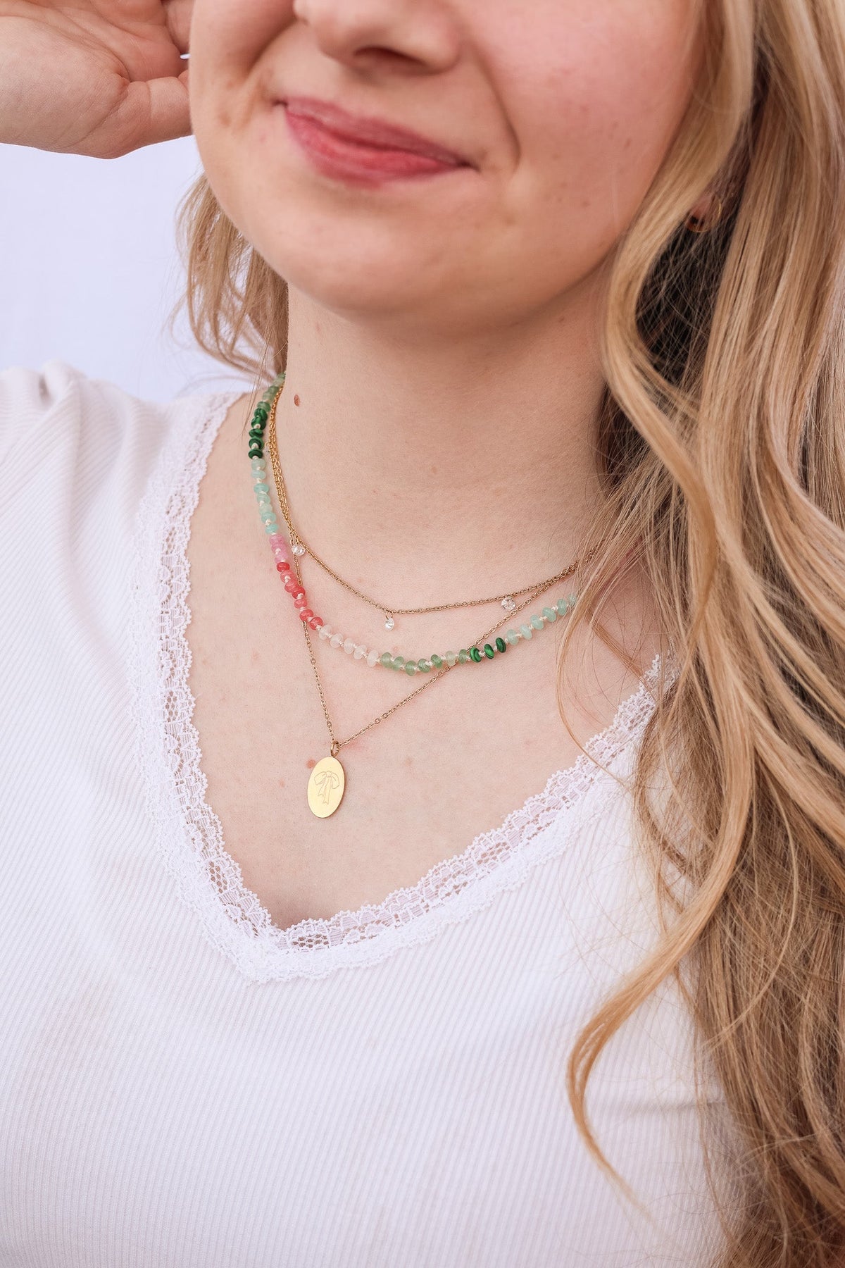 Watermelon Sugar Beaded Necklace by Rose & Clay