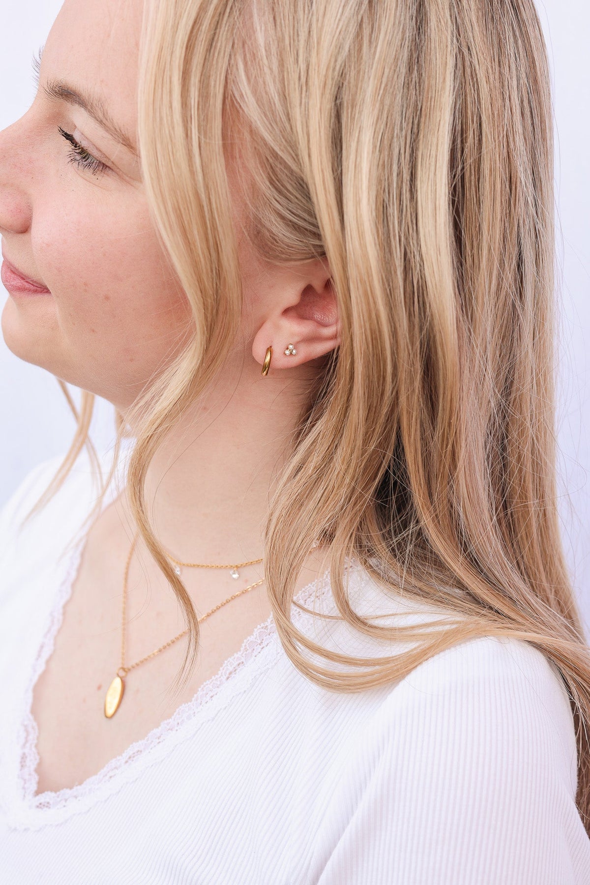 Pearl Trio Flat Back Stud by Rose & Clay