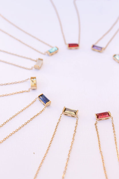 CZ Birthstone Necklace by Rose & Clay