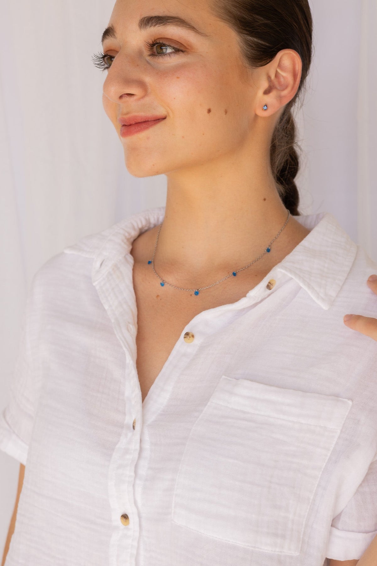 Madison Necklace in Blue by Rose & Clay