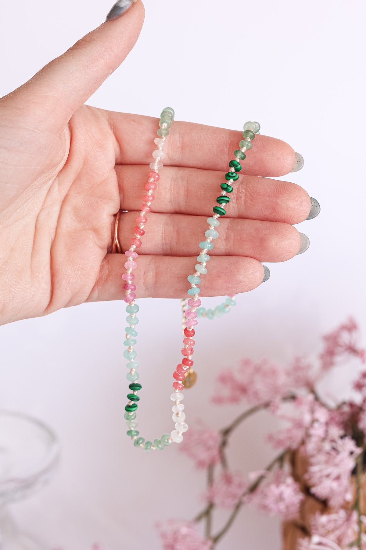 Watermelon Sugar Beaded Necklace by Rose & Clay