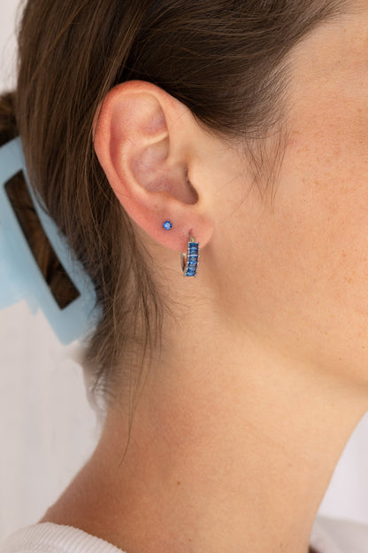 Diamond Hoop in Blue by Rose & Clay