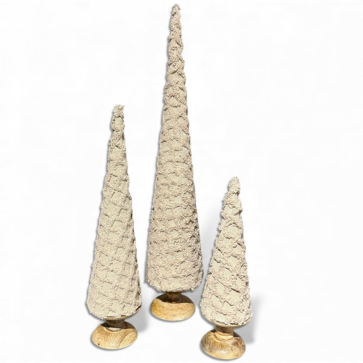 Beige Fuzzy Cone Trees by Rust & Cinder