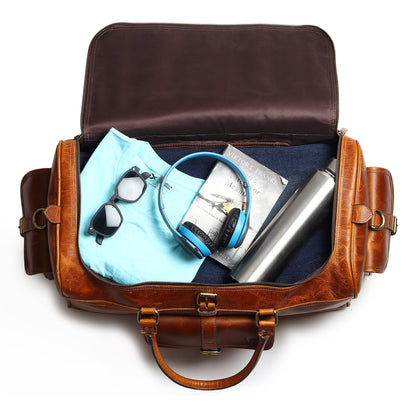 Berlin Leather Weekender Duffle Bag by Classy Leather Bags