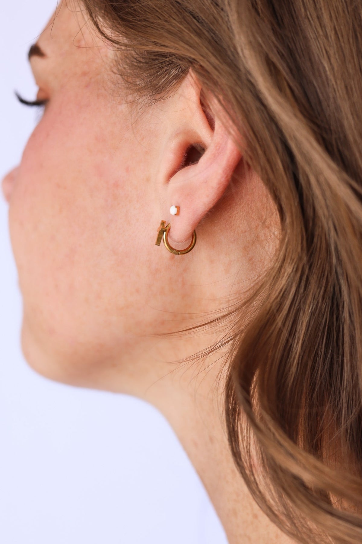 Cross Mini Hoop by Rose & Clay