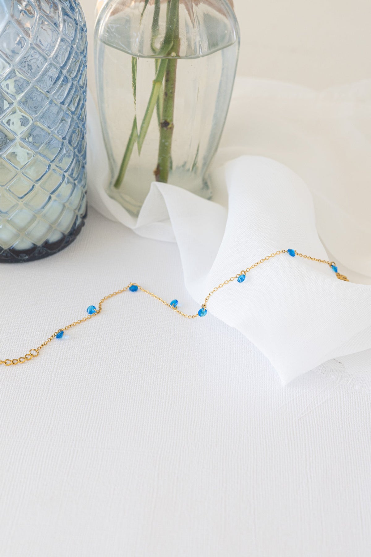 Madison Anklet in Blue by Rose & Clay
