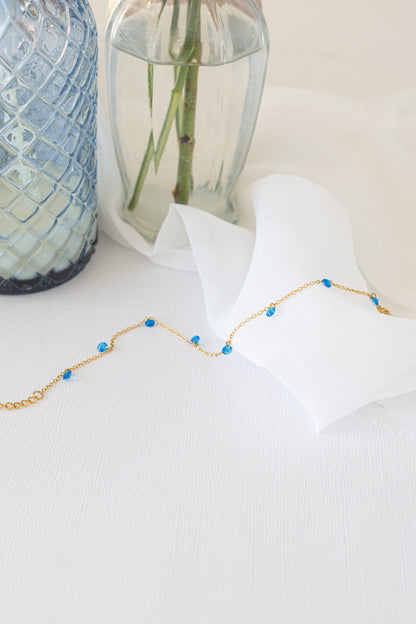 Madison Anklet in Blue by Rose & Clay