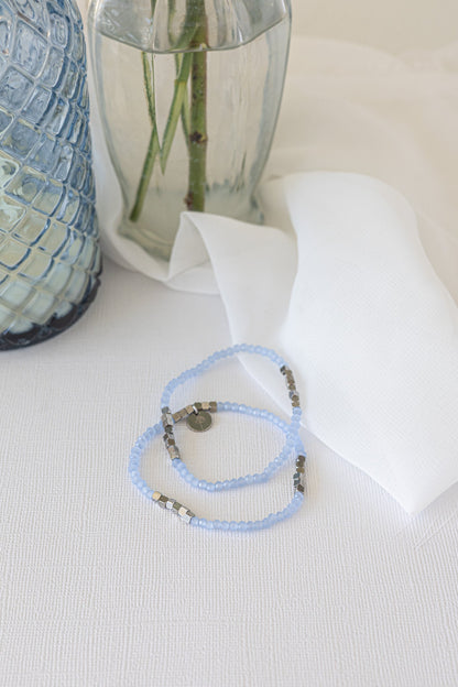 Clara Stretch Bracelet Set in Blue by Rose & Clay
