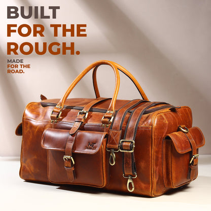 Berlin Leather Weekender Duffle Bag by Classy Leather Bags