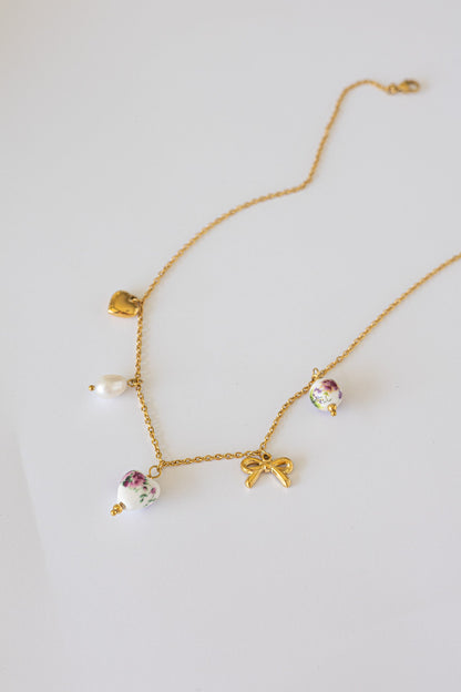 Bella Charm Necklace in Rose by Rose & Clay
