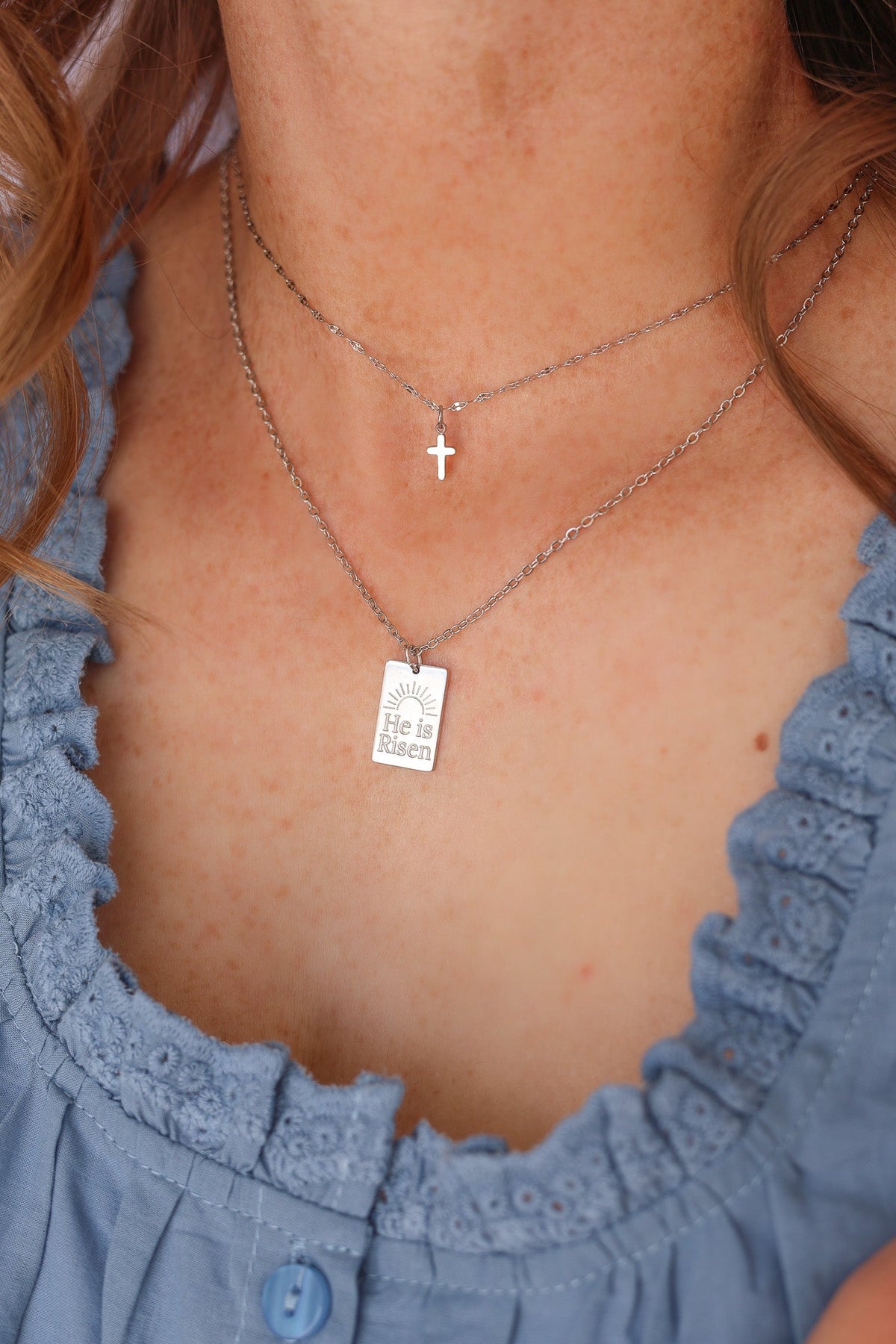He is Risen Necklace by Rose & Clay