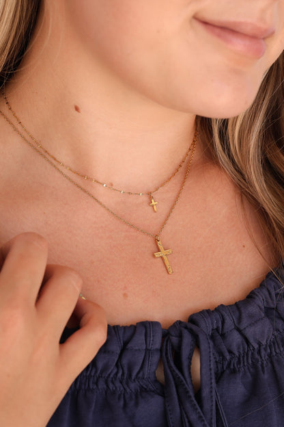 Dainty Cross Necklace by Rose & Clay