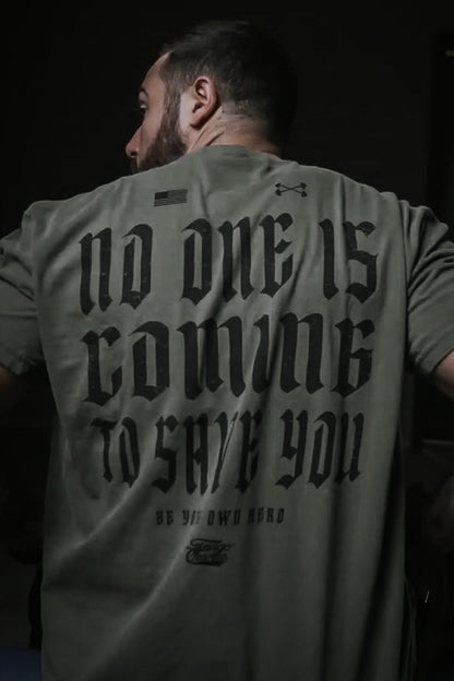 No One Is Coming To Save You Hemp - Premium Tee by Tango Charlie Apparel