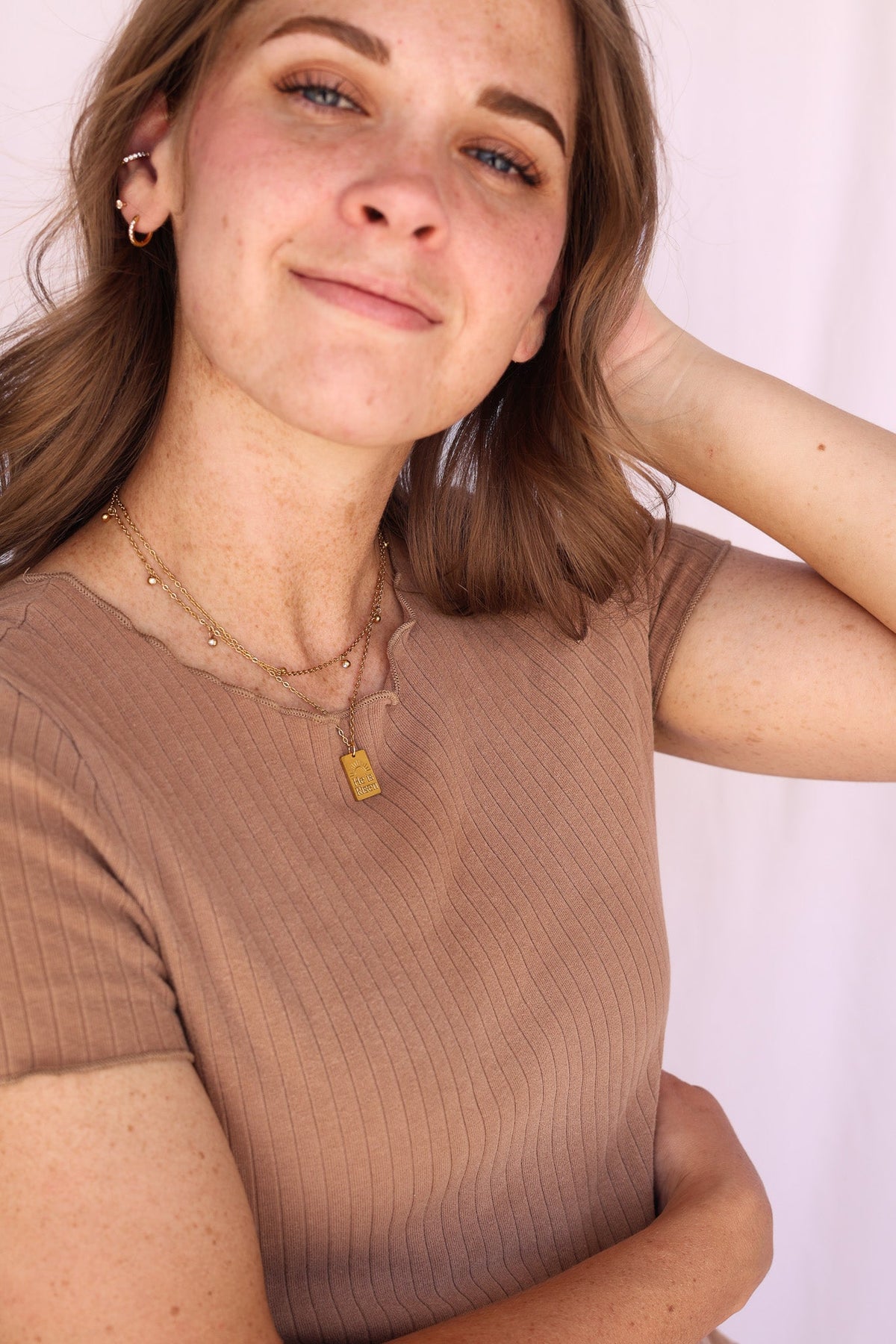 He is Risen Necklace by Rose & Clay