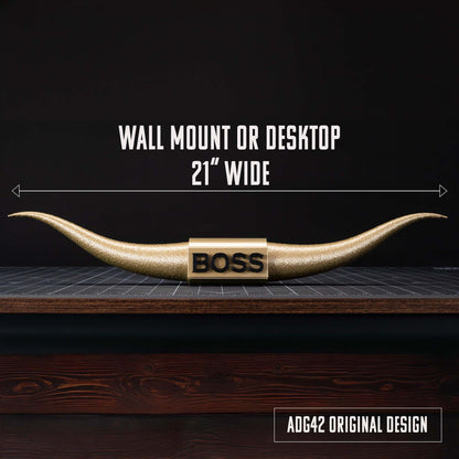 ADG42 The Boss | Bronze Steer Horns | Home Office by Active Doodie Gear­®
