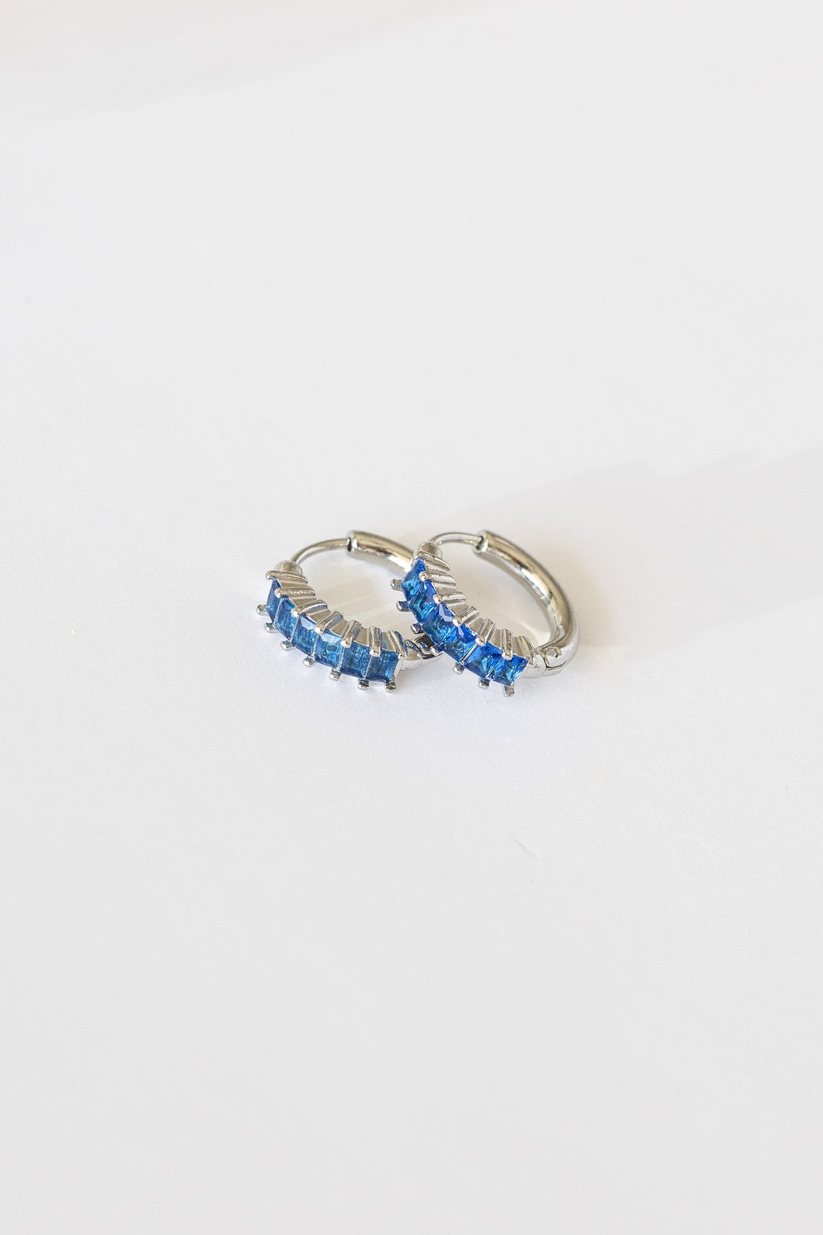 Diamond Hoop in Blue by Rose & Clay
