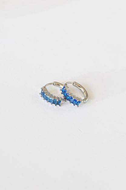 Diamond Hoop in Blue by Rose & Clay