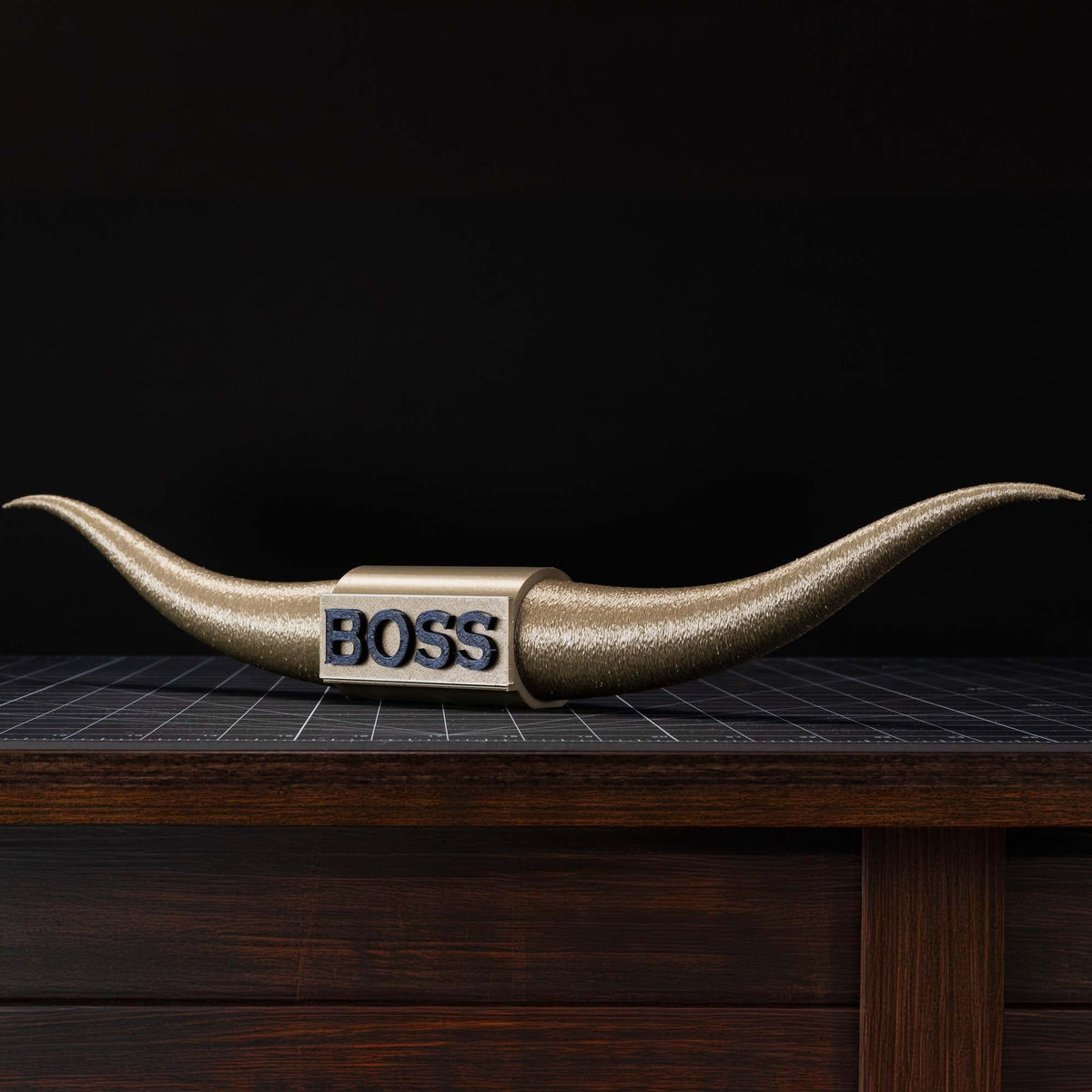 ADG42 The Boss | Bronze Steer Horns | Home Office by Active Doodie Gear­®