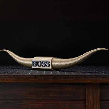 ADG42 The Boss | Bronze Steer Horns | Home Office by Active Doodie Gear­®