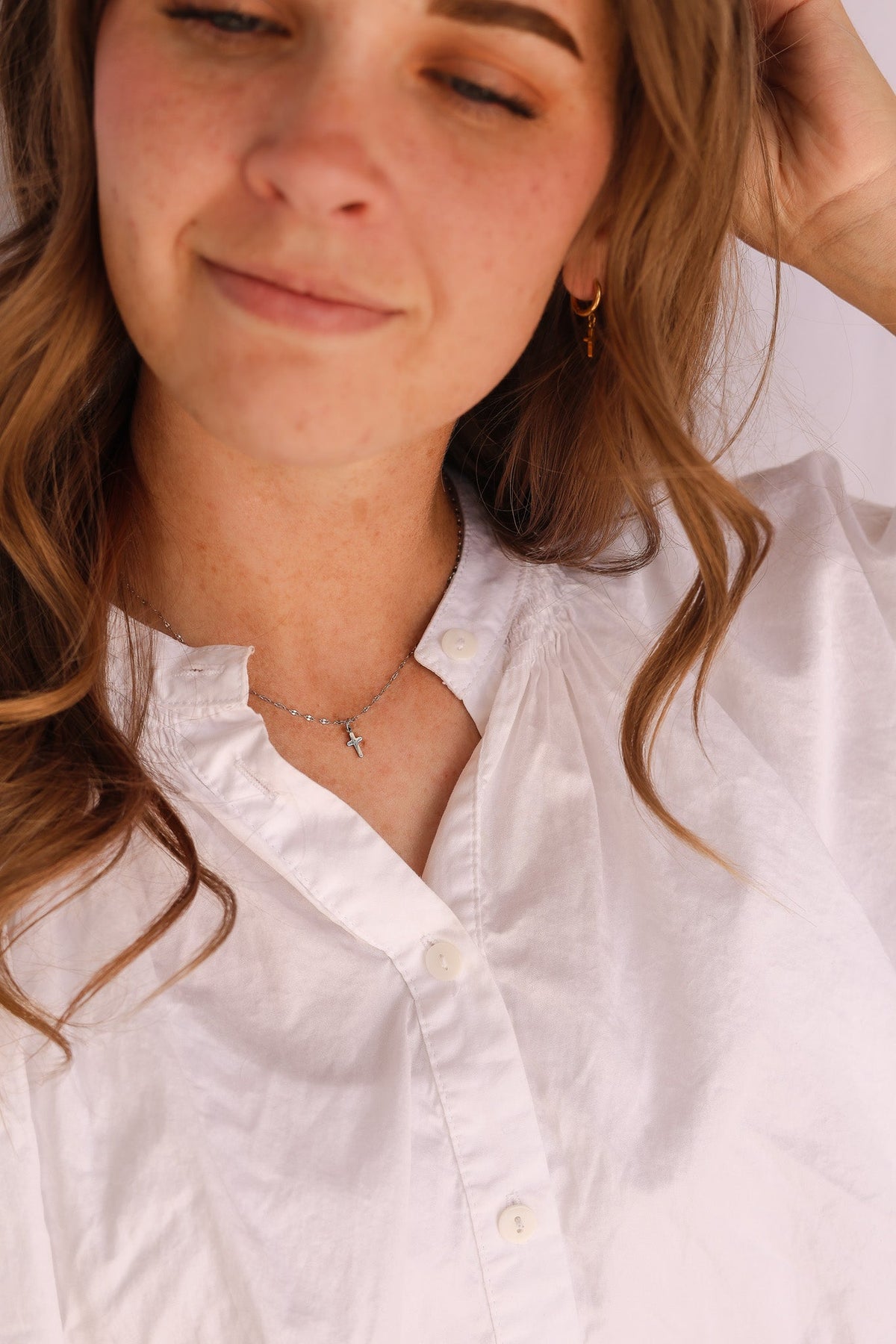 Dainty Cross Necklace by Rose & Clay