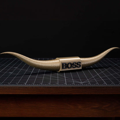 ADG42 The Boss | Bronze Steer Horns | Home Office by Active Doodie Gear­®