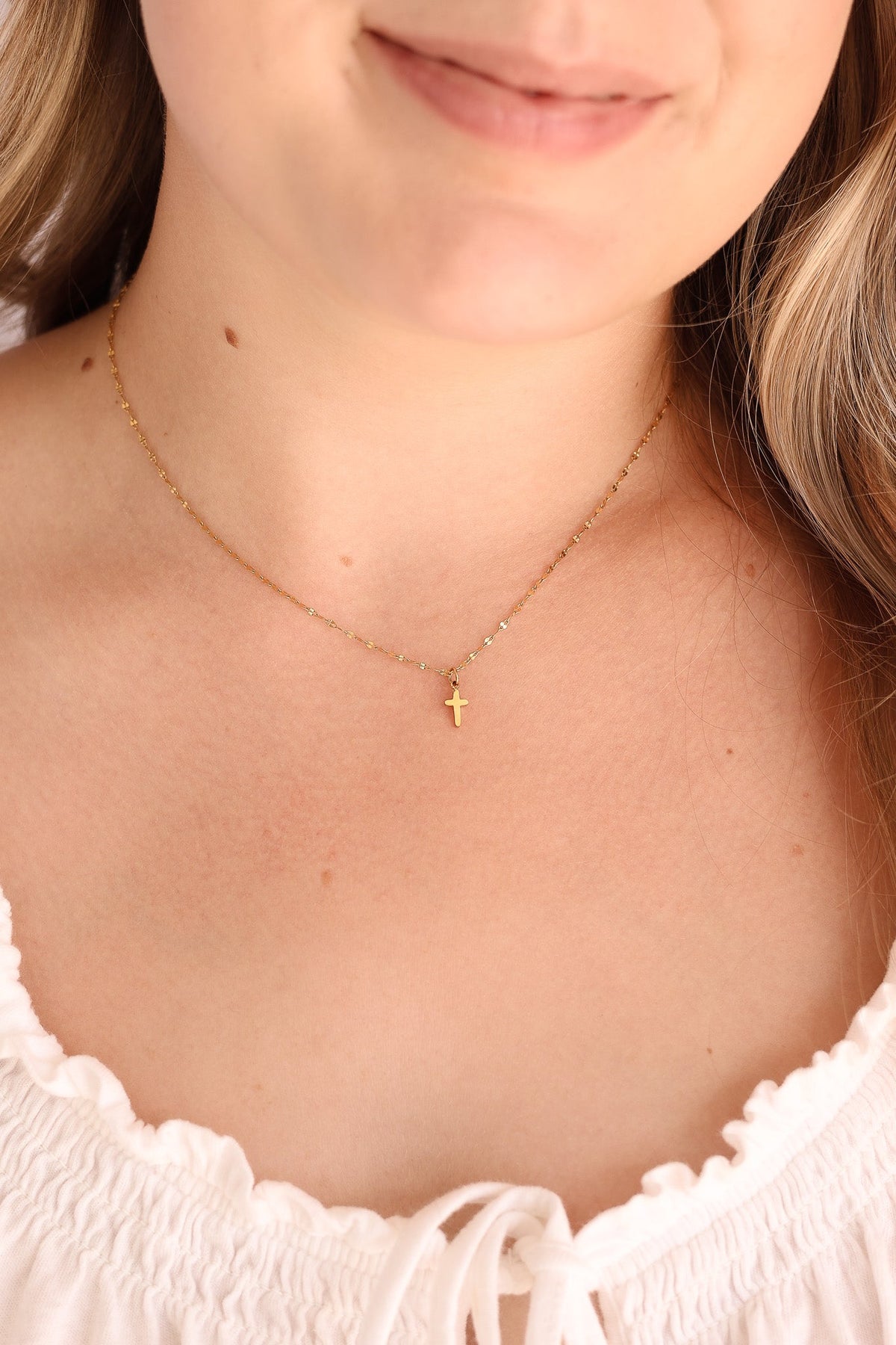 Dainty Cross Necklace by Rose & Clay