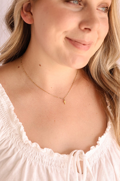 Dainty Cross Necklace by Rose & Clay