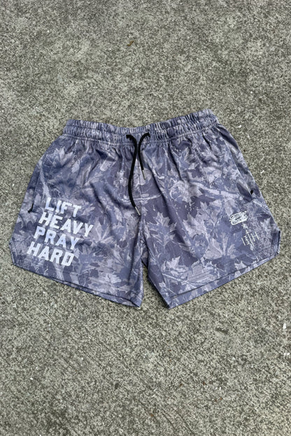 Men's Mesh Lifestyle Shorts | 5.5"- Lift Heavy Pray Hard Deadwood by Tango Charlie Apparel