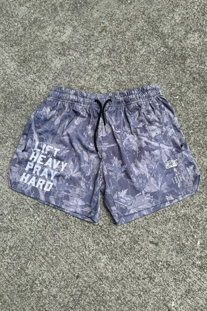 Men's Mesh Lifestyle Shorts | 5.5"- Lift Heavy Pray Hard Deadwood by Tango Charlie Apparel