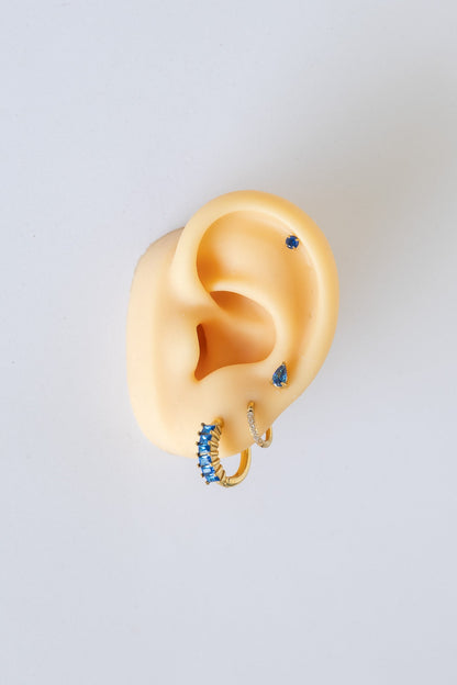 Diamond Hoop in Blue by Rose & Clay