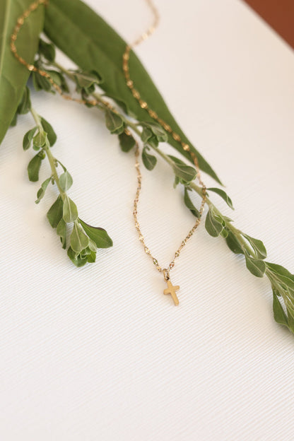 Dainty Cross Necklace by Rose & Clay