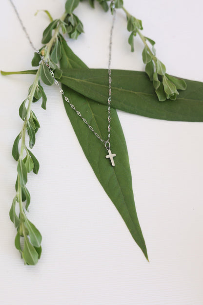 Dainty Cross Necklace by Rose & Clay