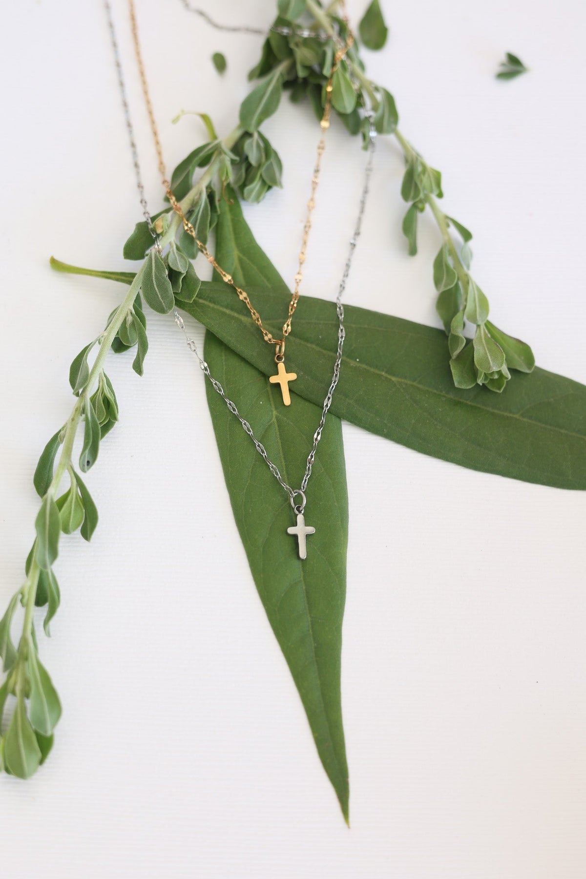 Dainty Cross Necklace by Rose & Clay