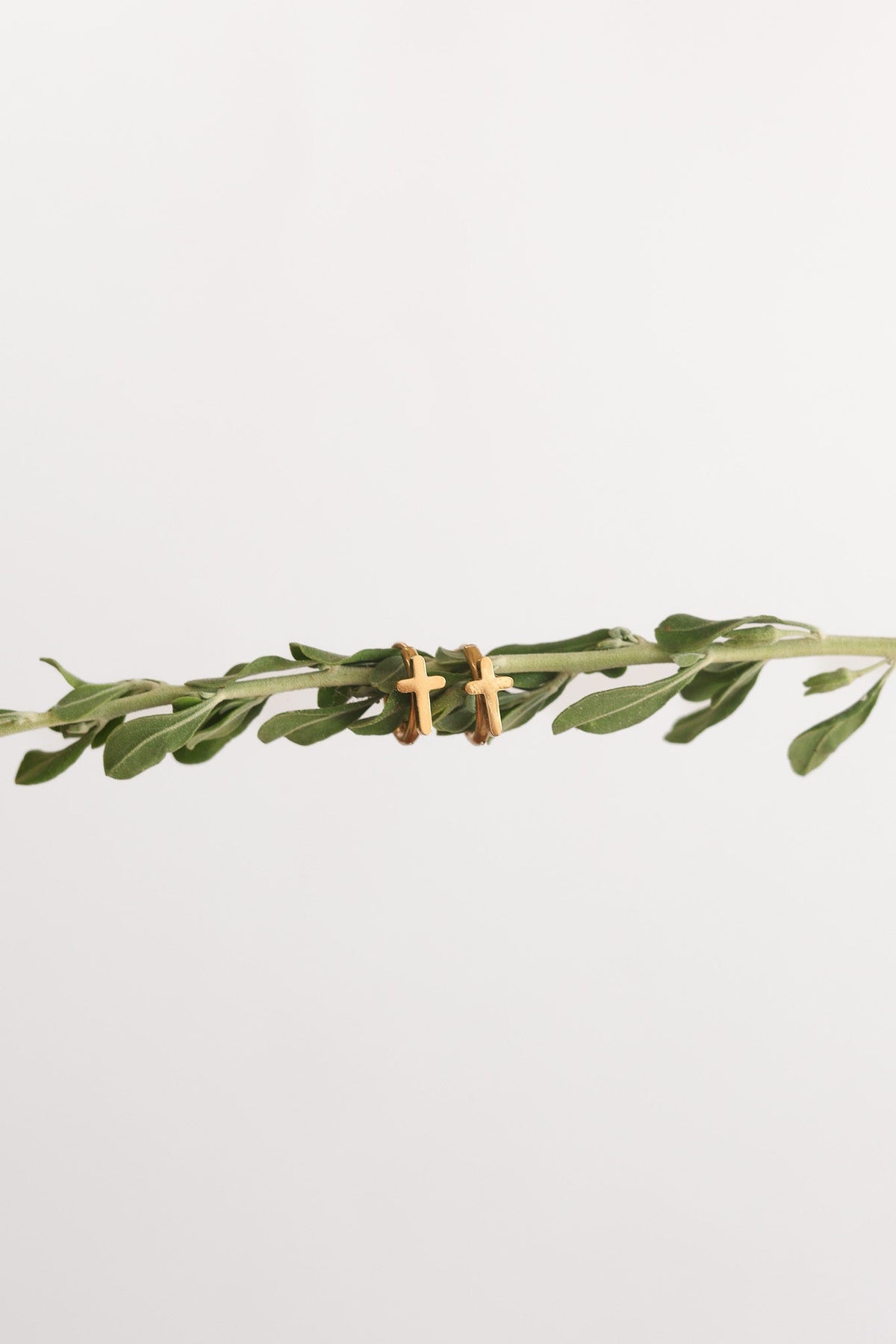Cross Mini Hoop by Rose & Clay