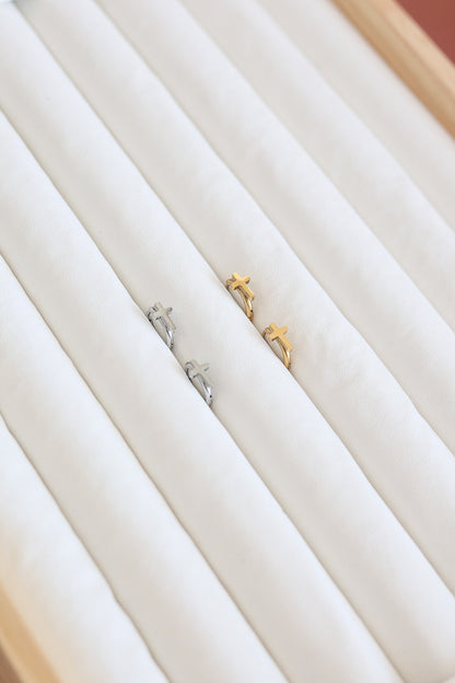 Cross Mini Hoop by Rose & Clay