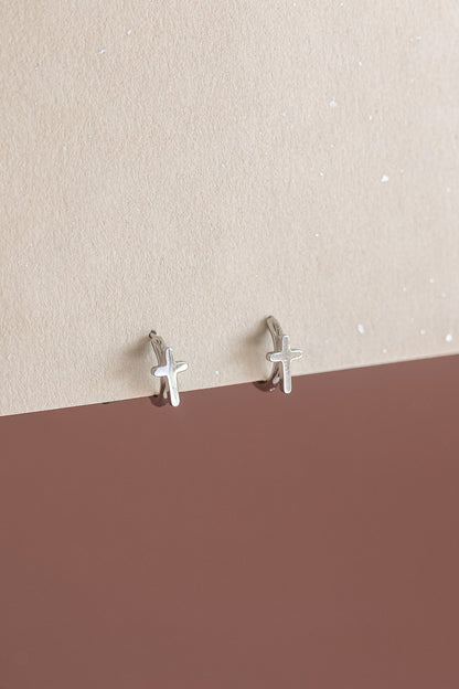Cross Mini Hoop by Rose & Clay