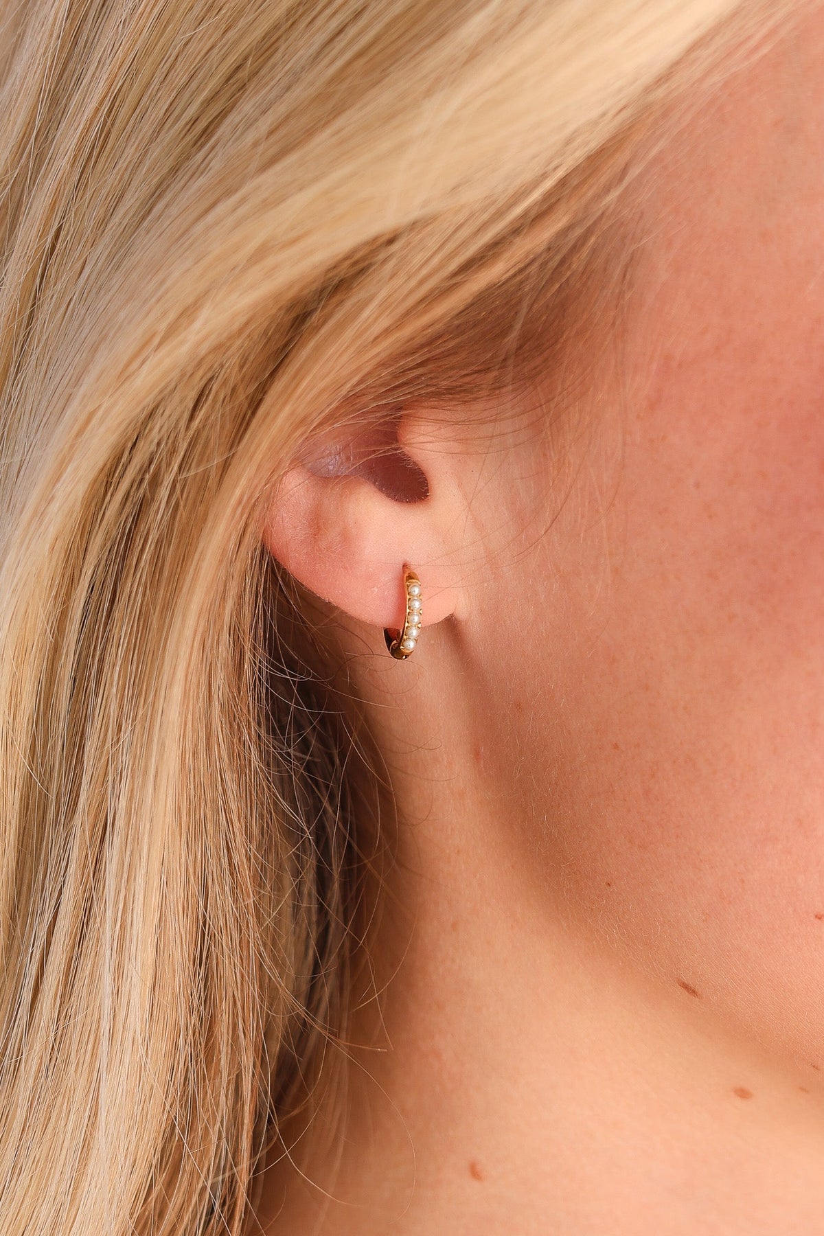 Pearl Micro Hoop by Rose & Clay