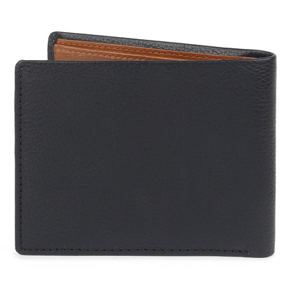 Black Minimal Contrast Wallet by Classy Leather Bags