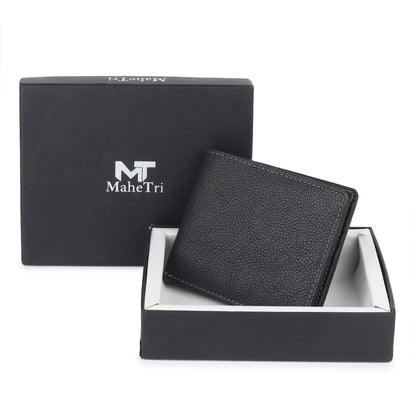 Black Textured Leather Mens Wallet by Classy Leather Bags