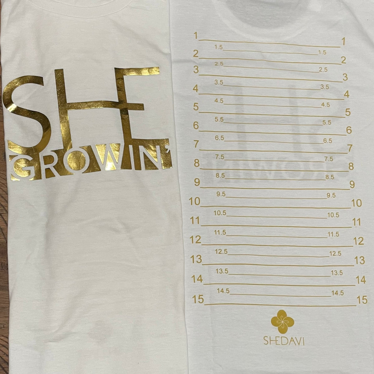 SheGrowin'™️ Length Check T-Shirt by Shedavi
