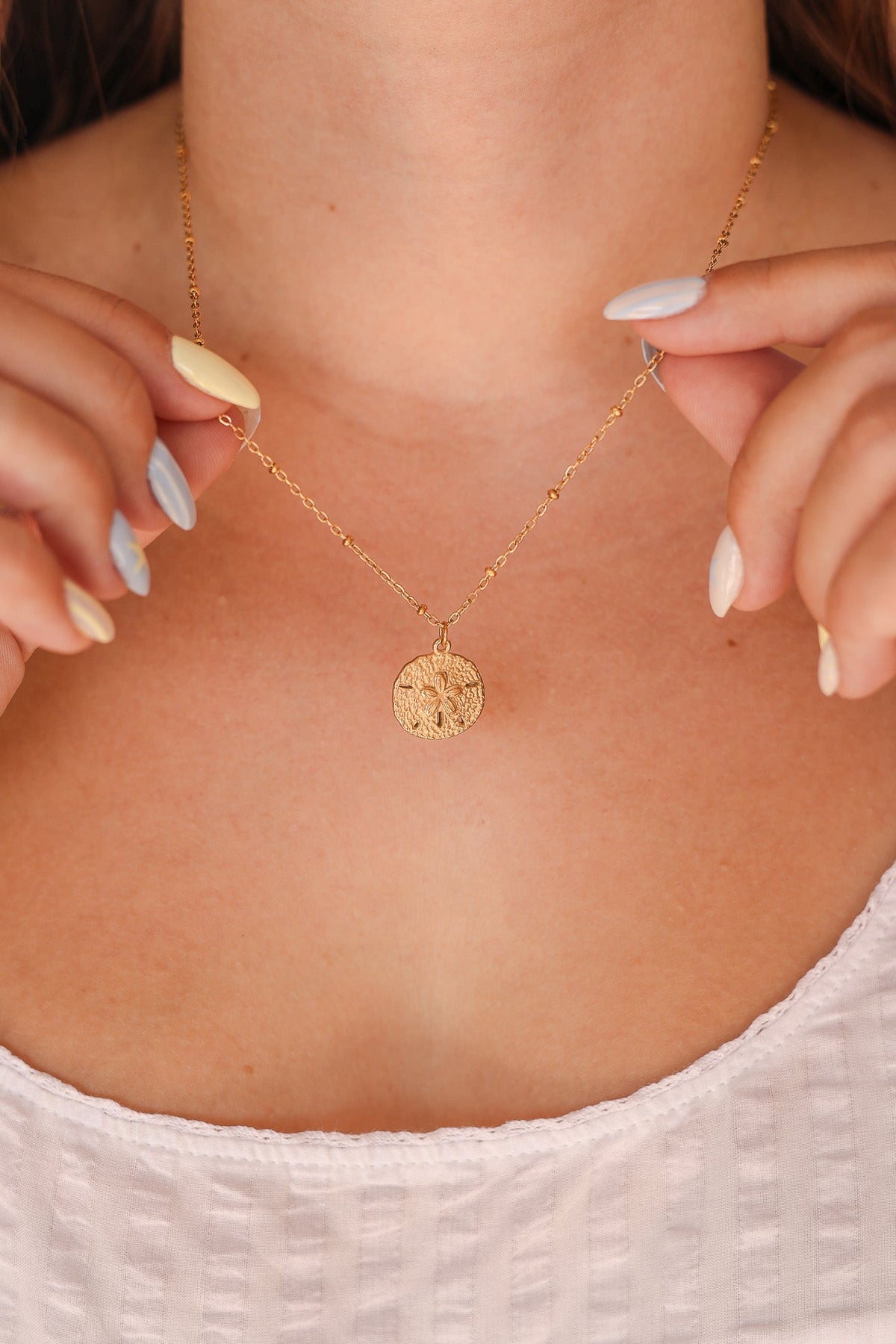 Sand Dollar Necklace by Rose & Clay