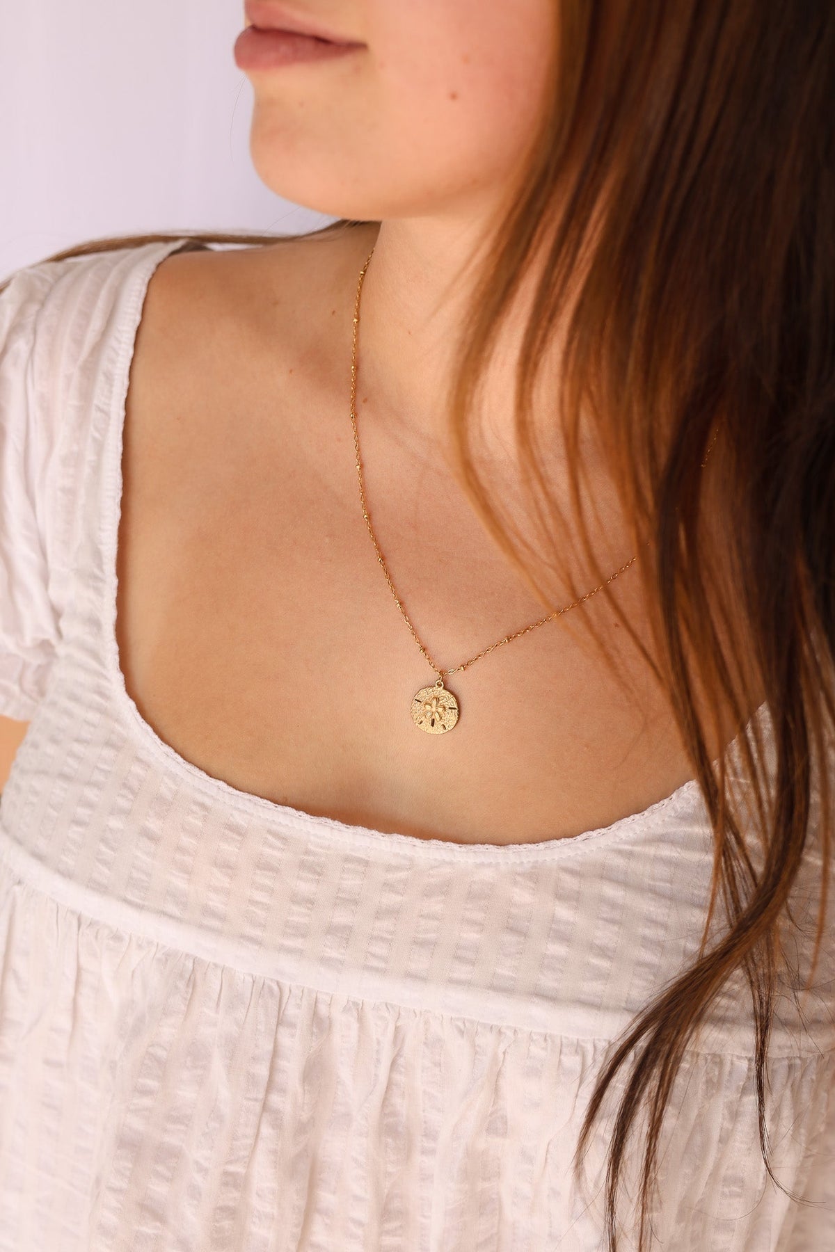 Sand Dollar Necklace by Rose & Clay