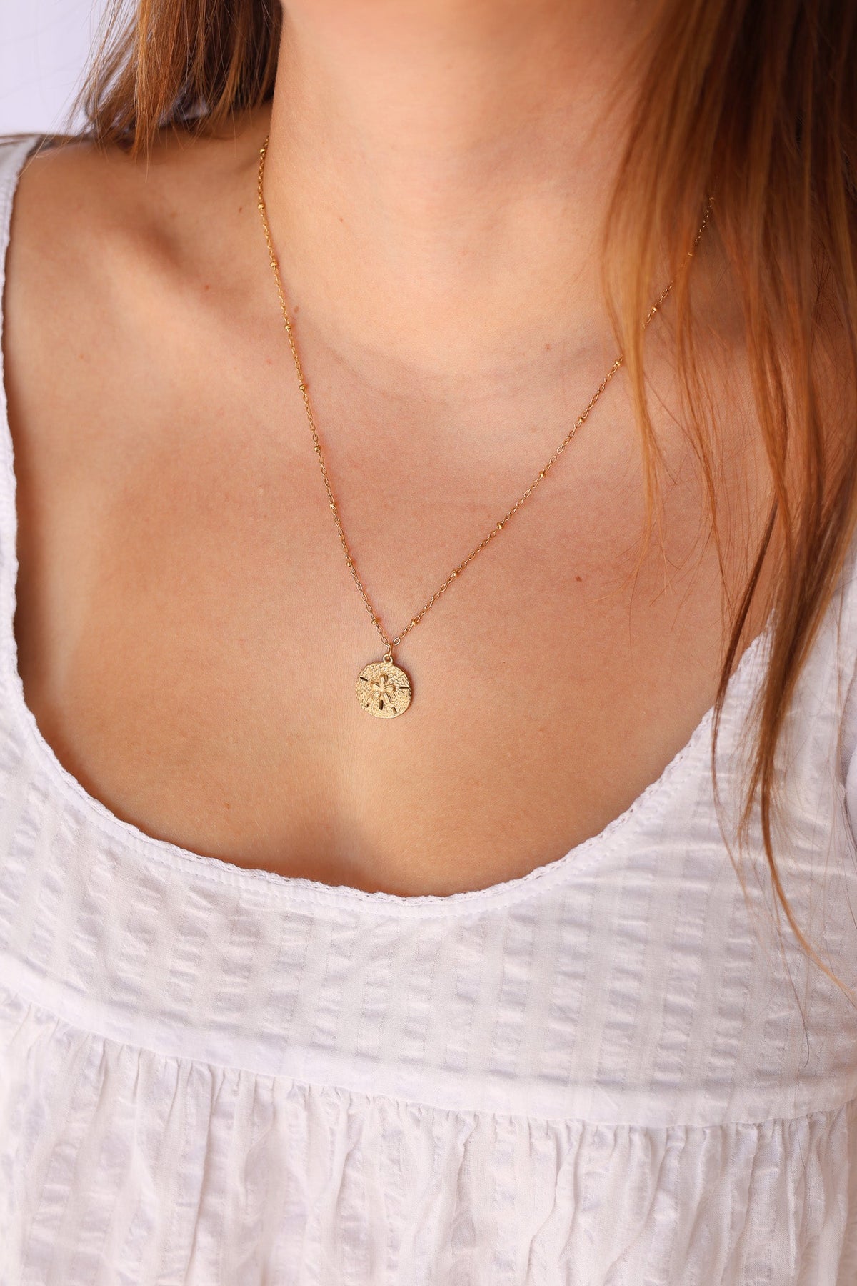 Sand Dollar Necklace by Rose & Clay