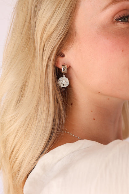 Sand Dollar Hoop by Rose & Clay